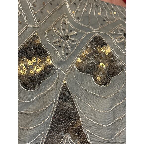 Unique Vintage Gray and Silver Cocktail Flapper Dress M NWOT - Picture 3 of 3